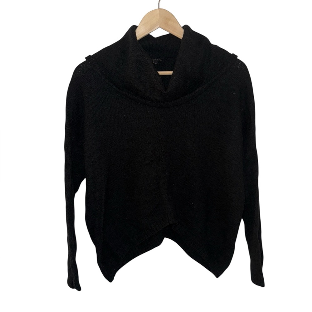 Express - Relaxed Black Asymmetric Hem Pullover Cowl Neck Sweater